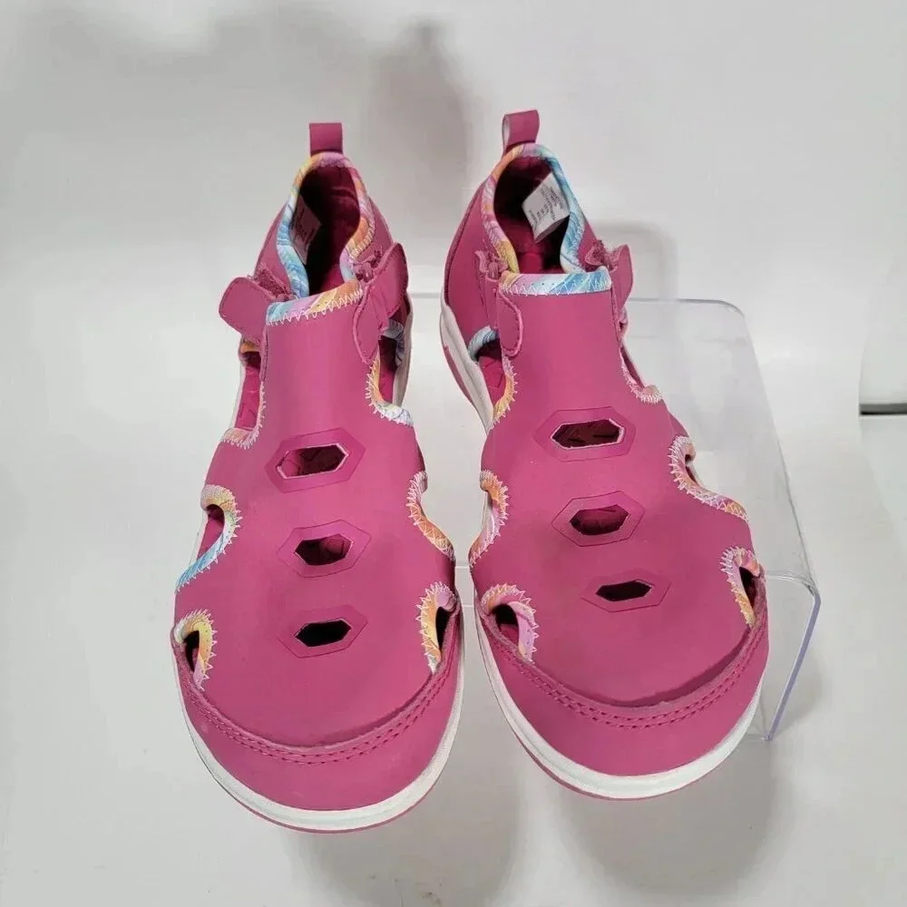 Lands End Girls 3‎ Closed Toe Water Shoes Summer Sandal Beach Vibrant Pink Youth